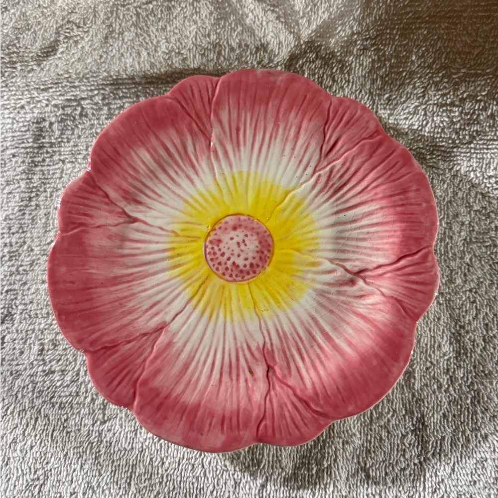 Pink and Yellow Flower Plate